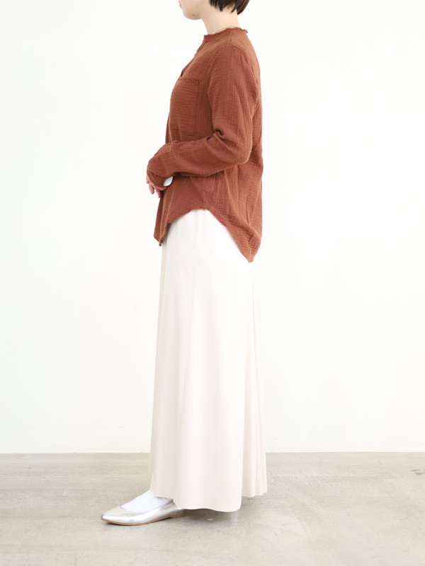 【LeMelange】ダブルガーゼ前開きブラウス