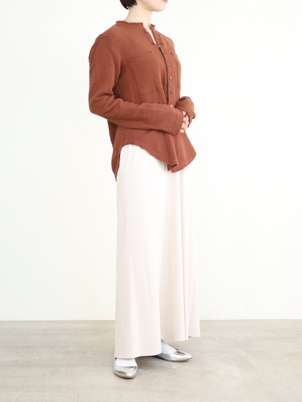 【LeMelange】ダブルガーゼ前開きブラウス