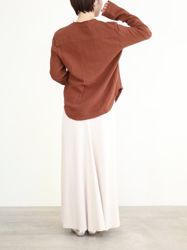 【LeMelange】ダブルガーゼ前開きブラウス