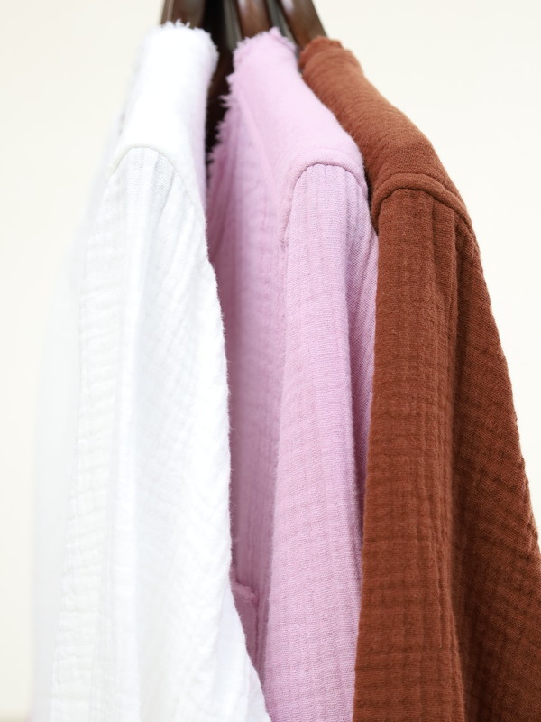 【LeMelange】ダブルガーゼ前開きブラウス