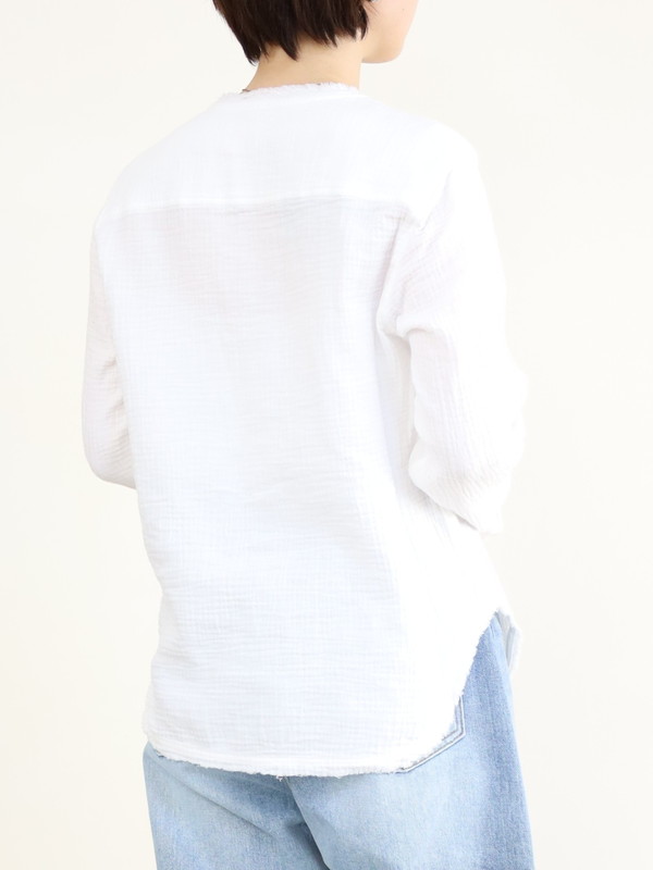 【LeMelange】ダブルガーゼ前開きブラウス