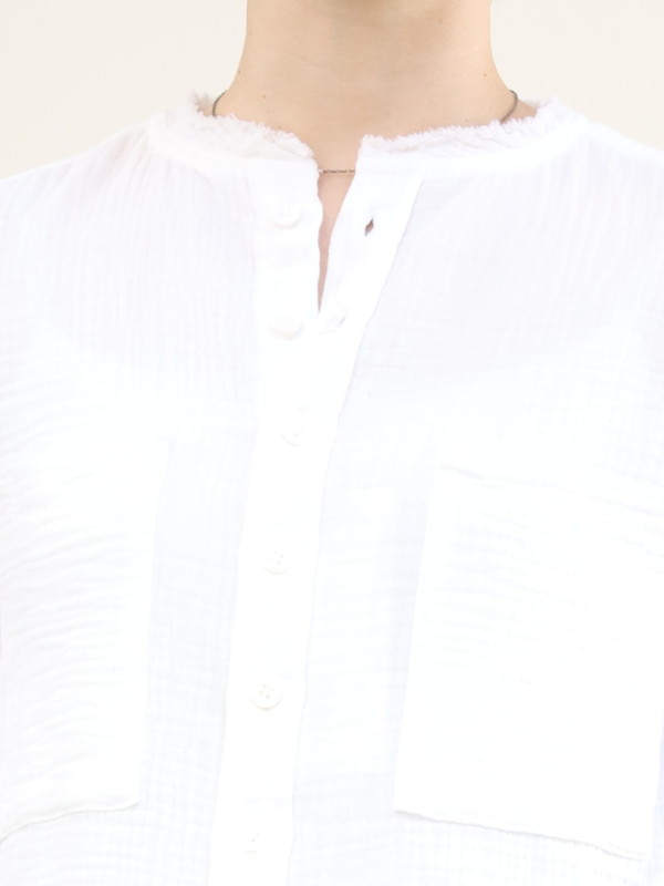 【LeMelange】ダブルガーゼ前開きブラウス