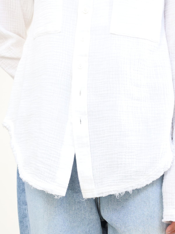 【LeMelange】ダブルガーゼ前開きブラウス