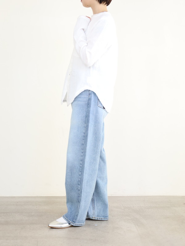 【LeMelange】ダブルガーゼ前開きブラウス