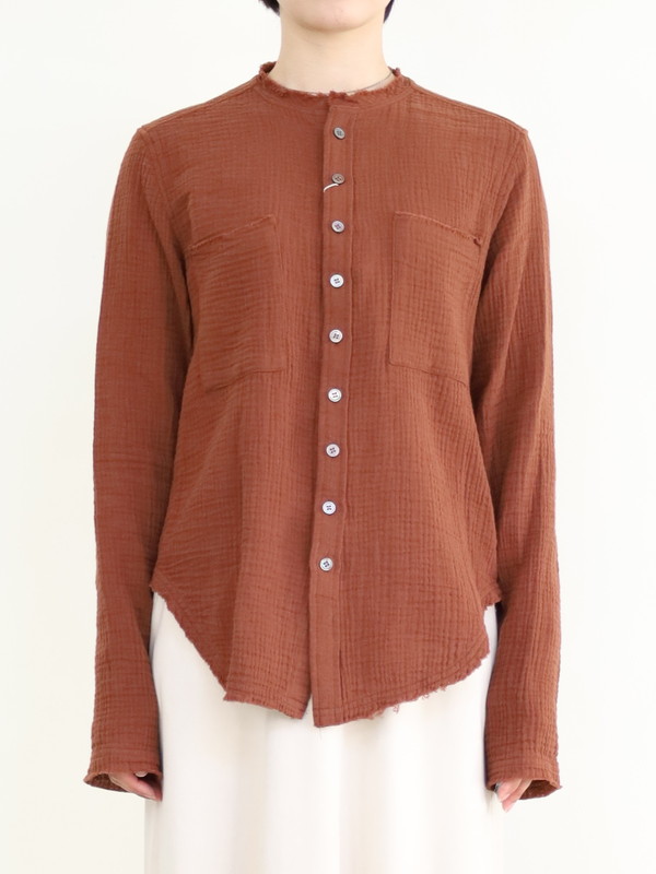 【LeMelange】ダブルガーゼ前開きブラウス