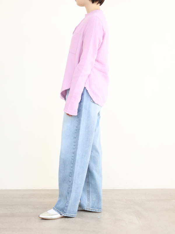 【LeMelange】ダブルガーゼ前開きブラウス