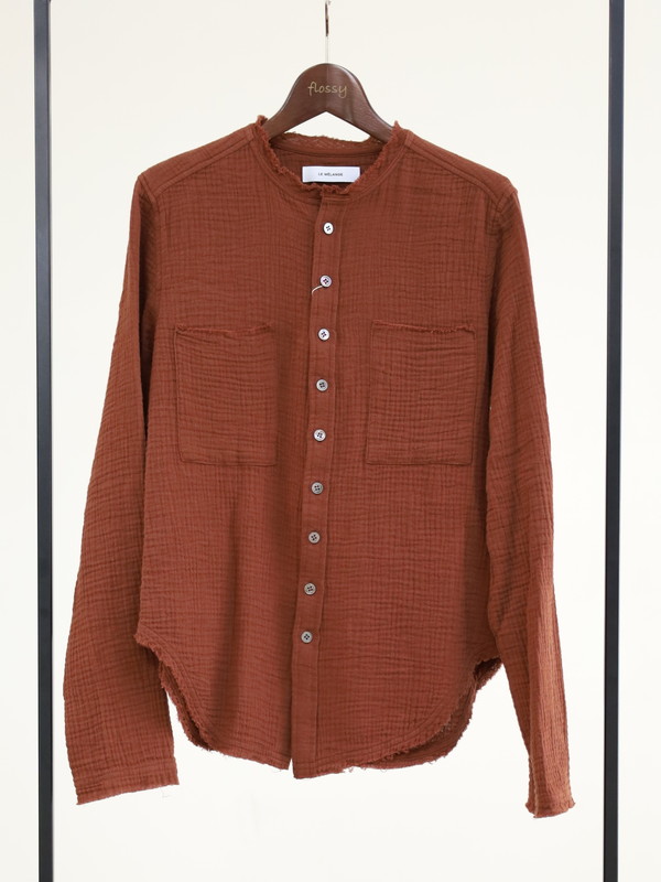 【LeMelange】ダブルガーゼ前開きブラウス