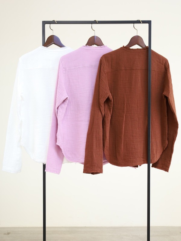 【LeMelange】ダブルガーゼ前開きブラウス