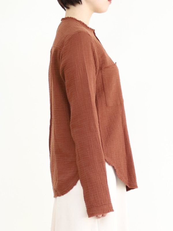 【LeMelange】ダブルガーゼ前開きブラウス