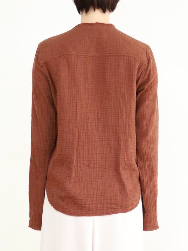 【LeMelange】ダブルガーゼ前開きブラウス