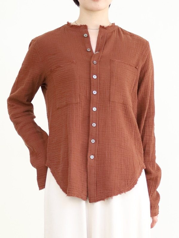 【LeMelange】ダブルガーゼ前開きブラウス