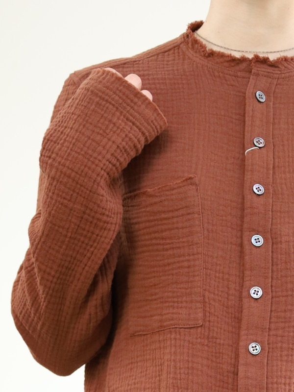 【LeMelange】ダブルガーゼ前開きブラウス