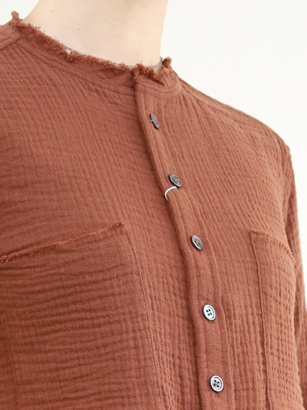 【LeMelange】ダブルガーゼ前開きブラウス