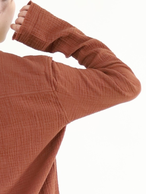 【LeMelange】ダブルガーゼ前開きブラウス