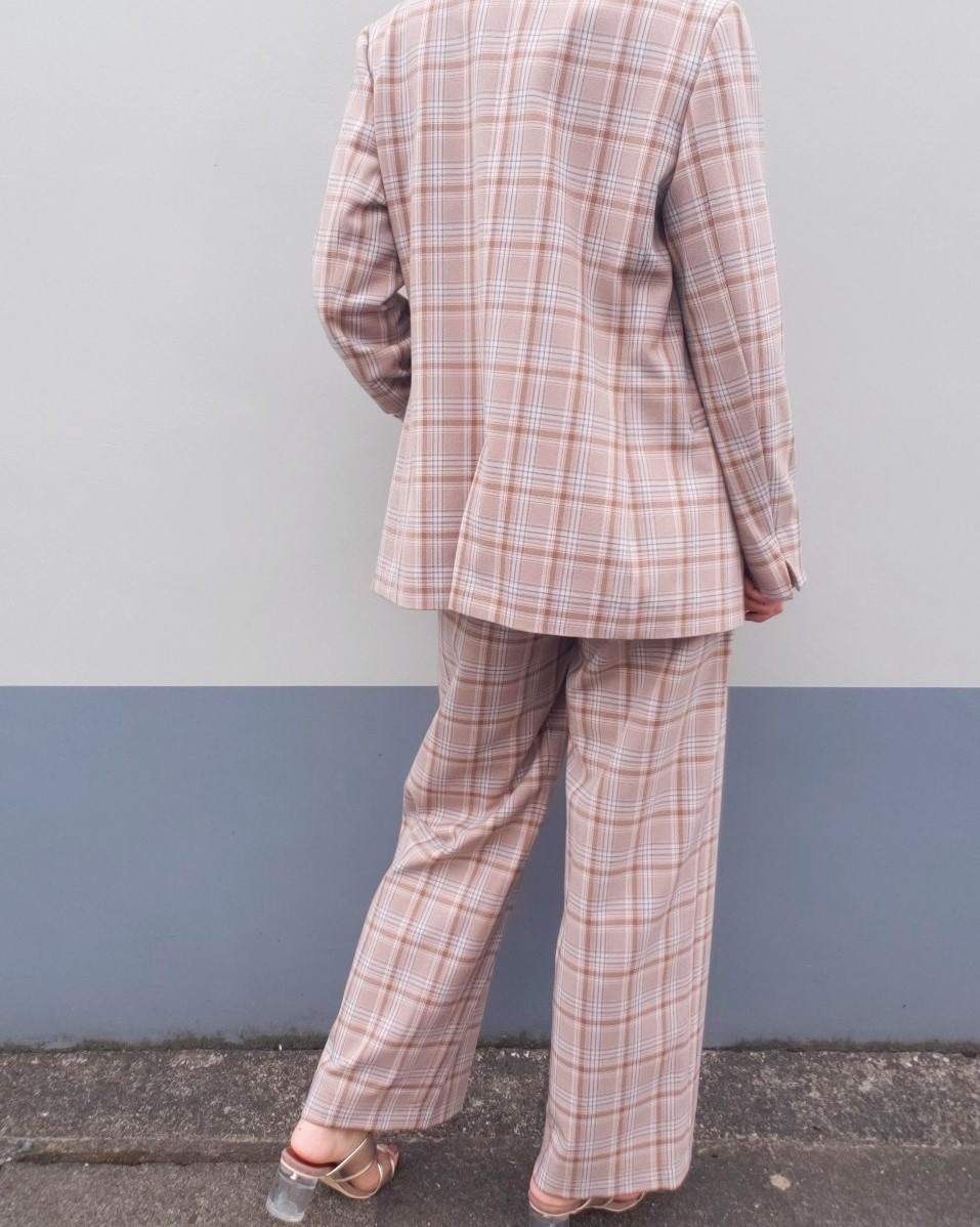 【trois】チェックワイドパンツ