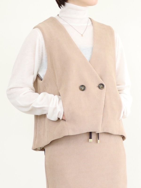 【ayane】ニットコーデュロイベスト 