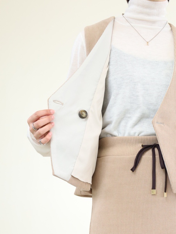 【ayane】ニットコーデュロイベスト 