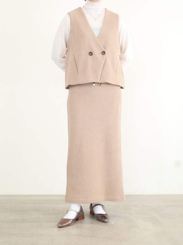 【ayane】ニットコーデュロイベスト 