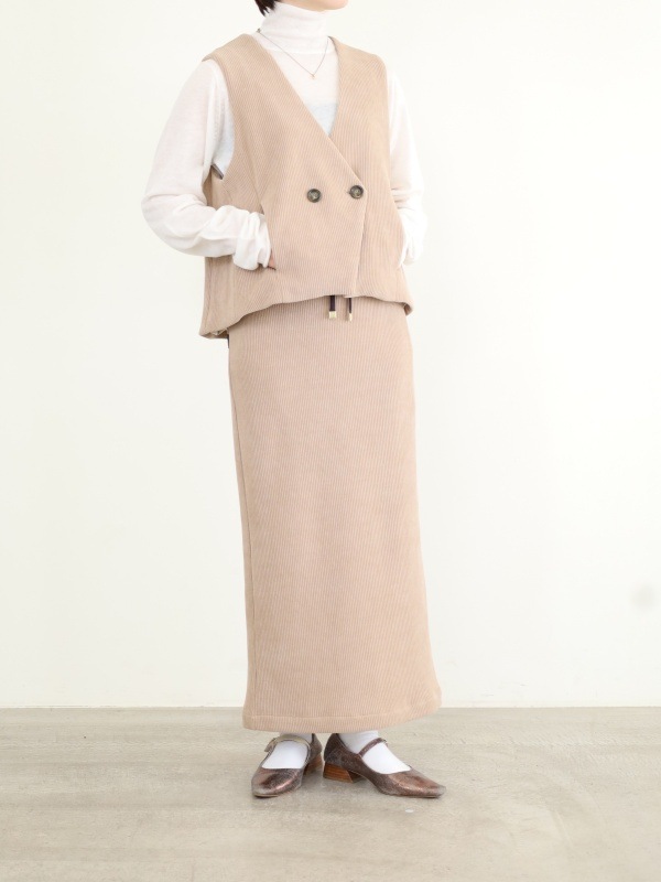 【ayane】ニットコーデュロイベスト 