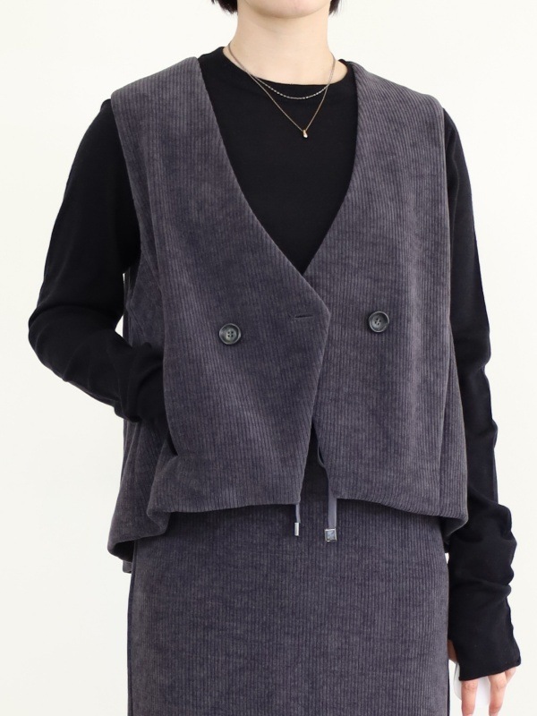 【ayane】ニットコーデュロイベスト 