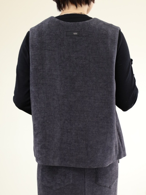 【ayane】ニットコーデュロイベスト 