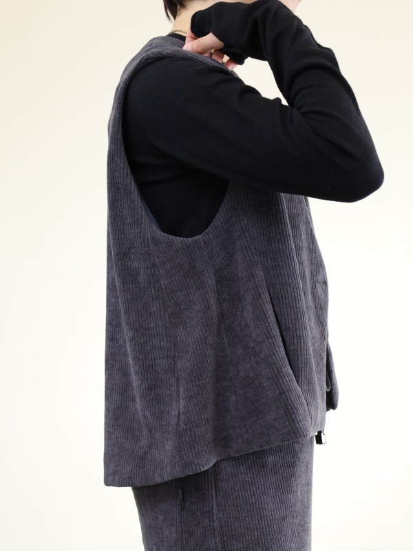 【ayane】ニットコーデュロイベスト 