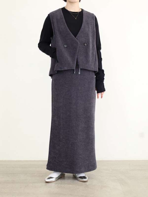 【ayane】ニットコーデュロイベスト 