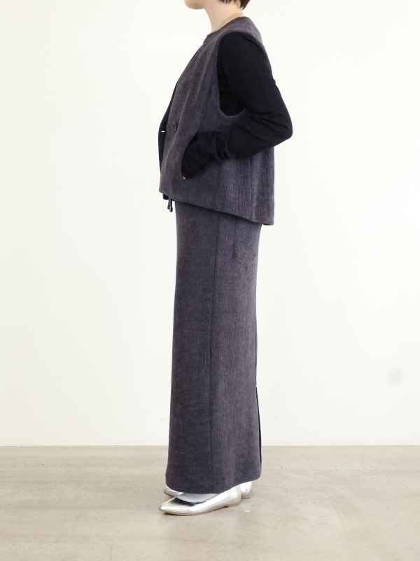 【ayane】ニットコーデュロイベスト 