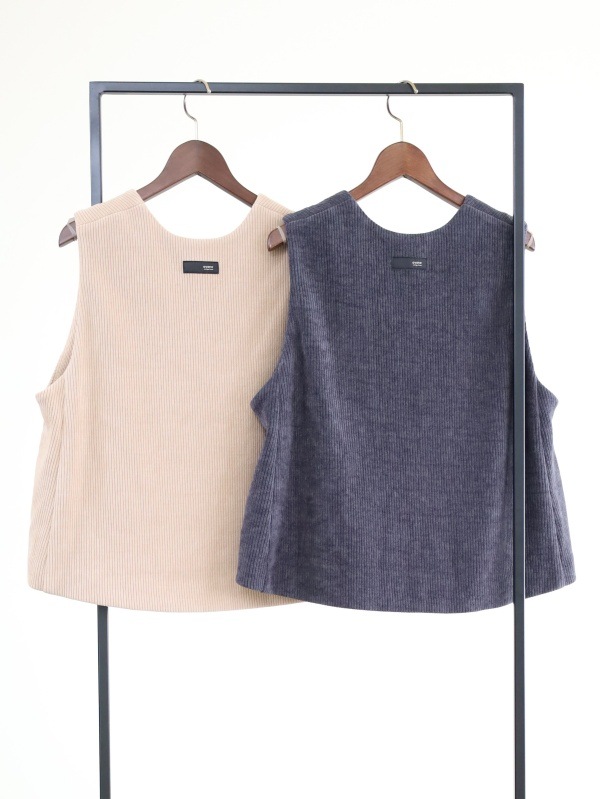 【ayane】ニットコーデュロイベスト 