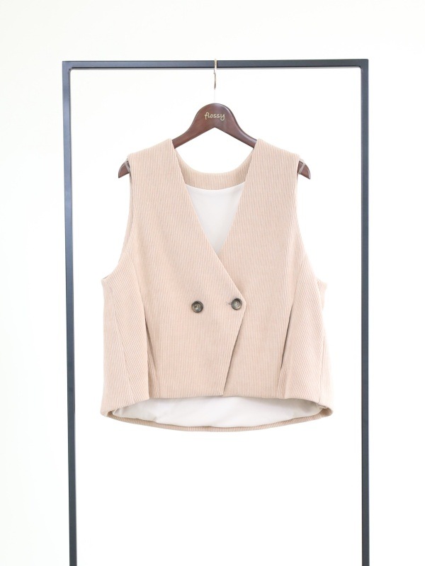 【ayane】ニットコーデュロイベスト 