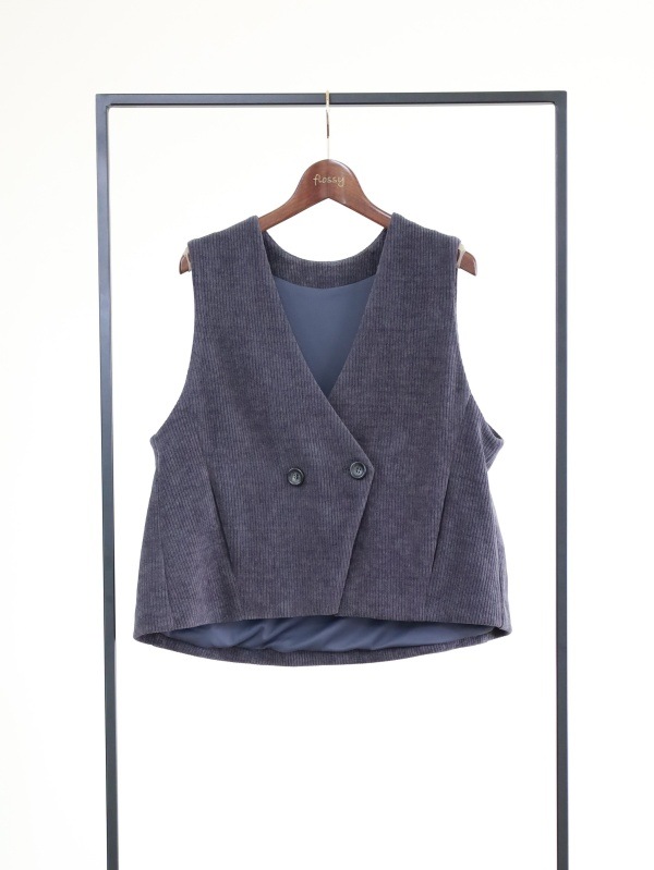 【ayane】ニットコーデュロイベスト 