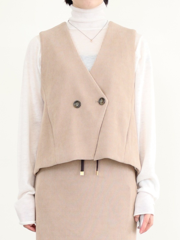 【ayane】ニットコーデュロイベスト 