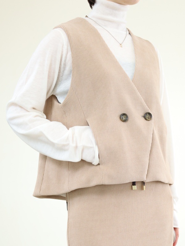 【ayane】ニットコーデュロイベスト 