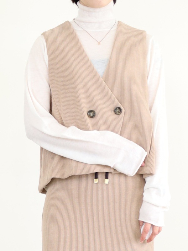 【ayane】ニットコーデュロイベスト 