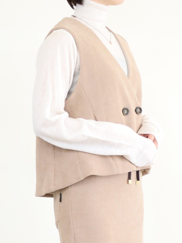 【ayane】ニットコーデュロイベスト 