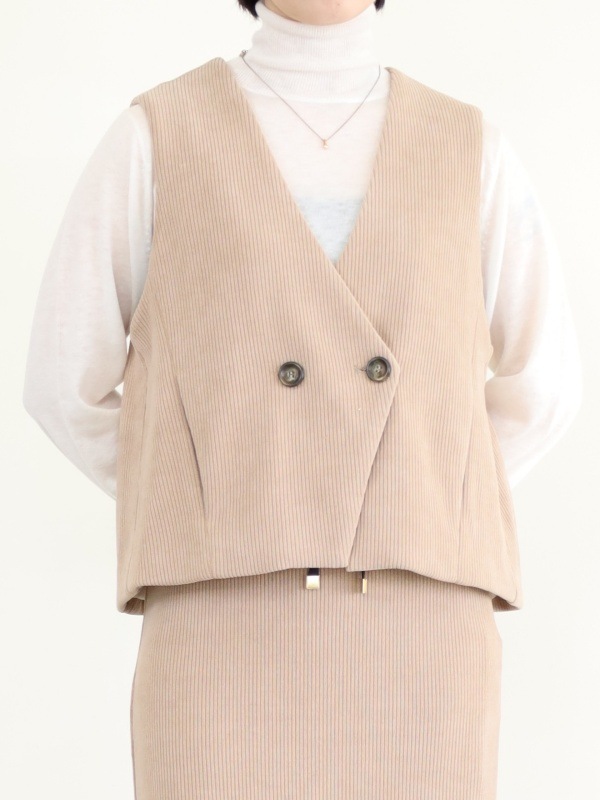 【ayane】ニットコーデュロイベスト 