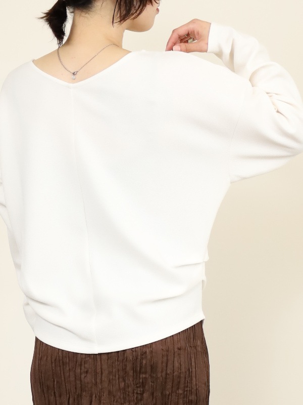 【MICA&DEAL】ジョーゼットタックＶネックプルオーバー