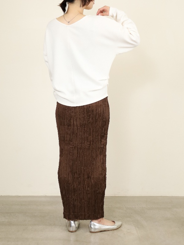 【MICA&DEAL】ジョーゼットタックＶネックプルオーバー