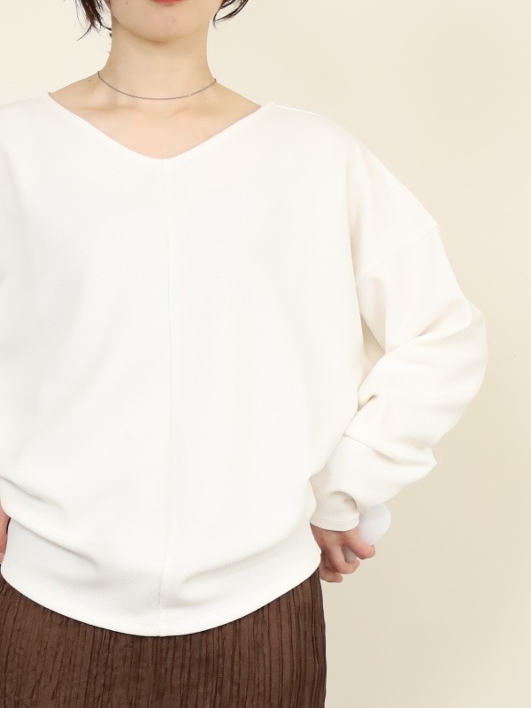 【MICA&DEAL】ジョーゼットタックＶネックプルオーバー