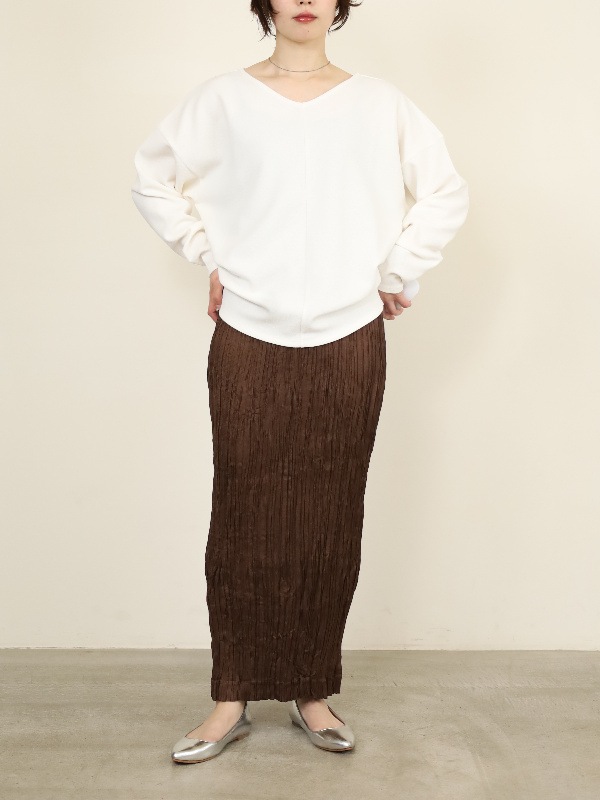 【MICA&DEAL】ジョーゼットタックＶネックプルオーバー