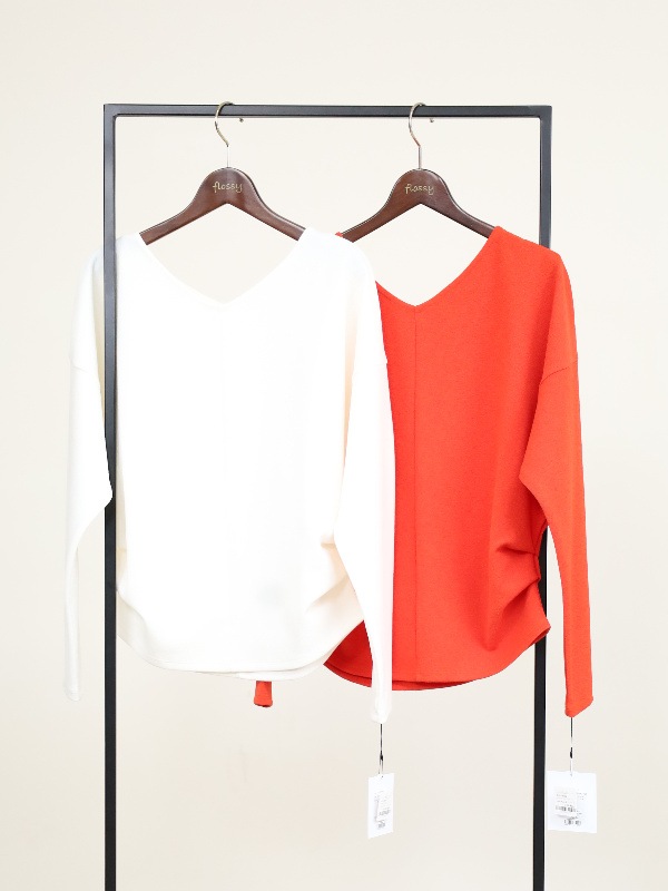 【MICA&DEAL】ジョーゼットタックＶネックプルオーバー