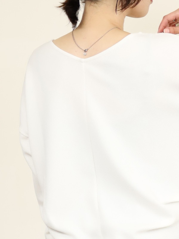 【MICA&DEAL】ジョーゼットタックＶネックプルオーバー