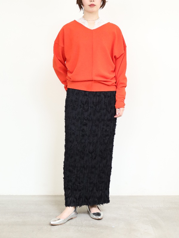 【MICA&DEAL】ジョーゼットタックＶネックプルオーバー
