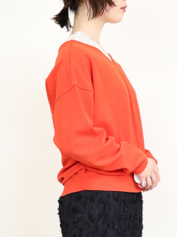 【MICA&DEAL】ジョーゼットタックＶネックプルオーバー