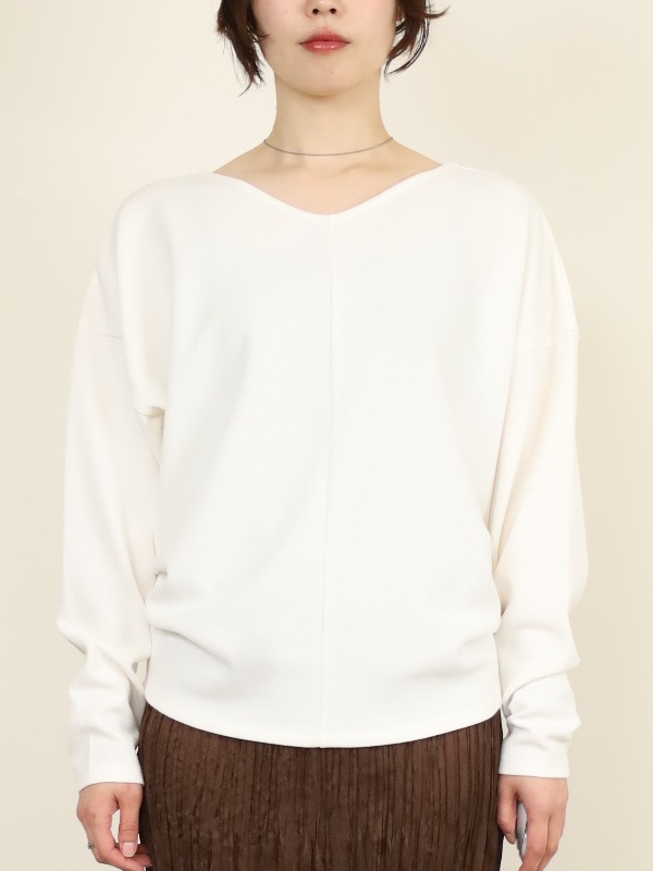 【MICA&DEAL】ジョーゼットタックＶネックプルオーバー