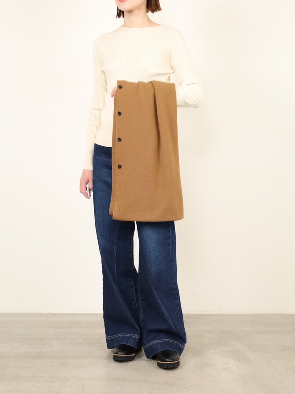 【Emmaculate】ボタン付きニットストール