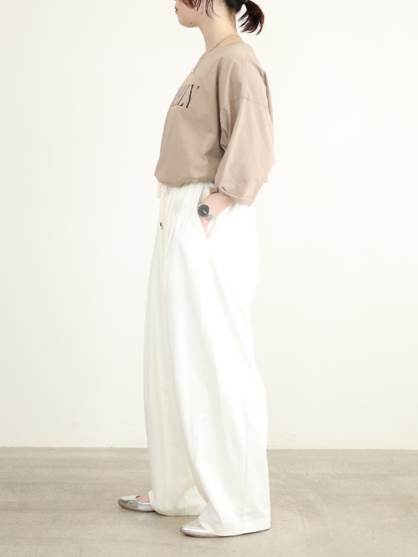 【ayane】ポンチ素材バレルレッグパンツ