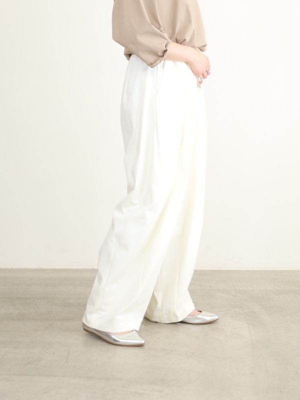 【ayane】ポンチ素材バレルレッグパンツ