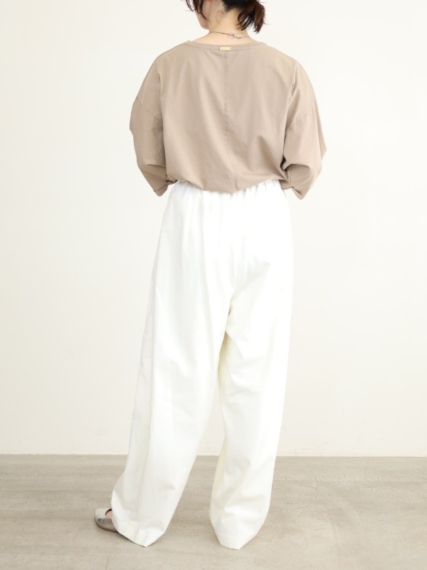 【ayane】ポンチ素材バレルレッグパンツ