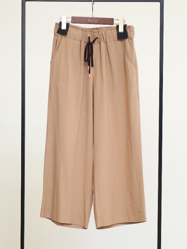 【trois】麻レーヨン8.5分丈パンツ